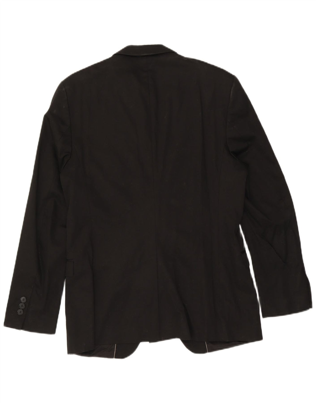 Zara Herre 1 Knap Blazer Jakke EU 50 Medium Sort Bomuld