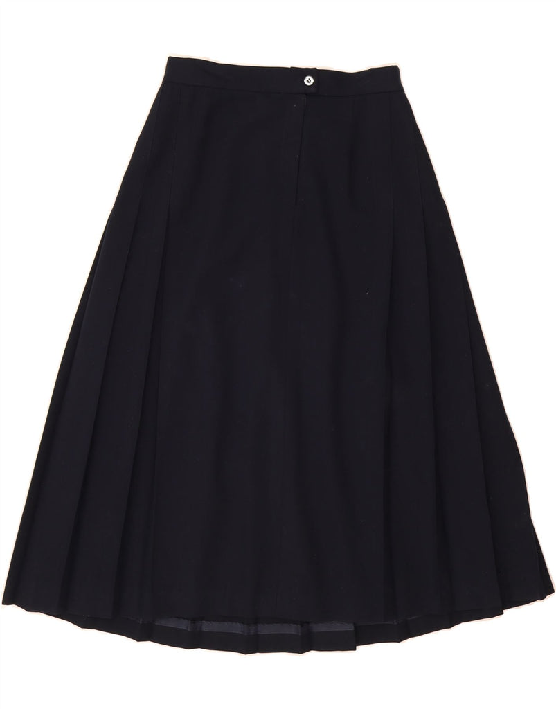 TALBOTS Womens Pleated Skirt US 4 Small W28 Navy Blue Wool Vintage Talbots and Second-Hand Talbots from Messina Hembry 
