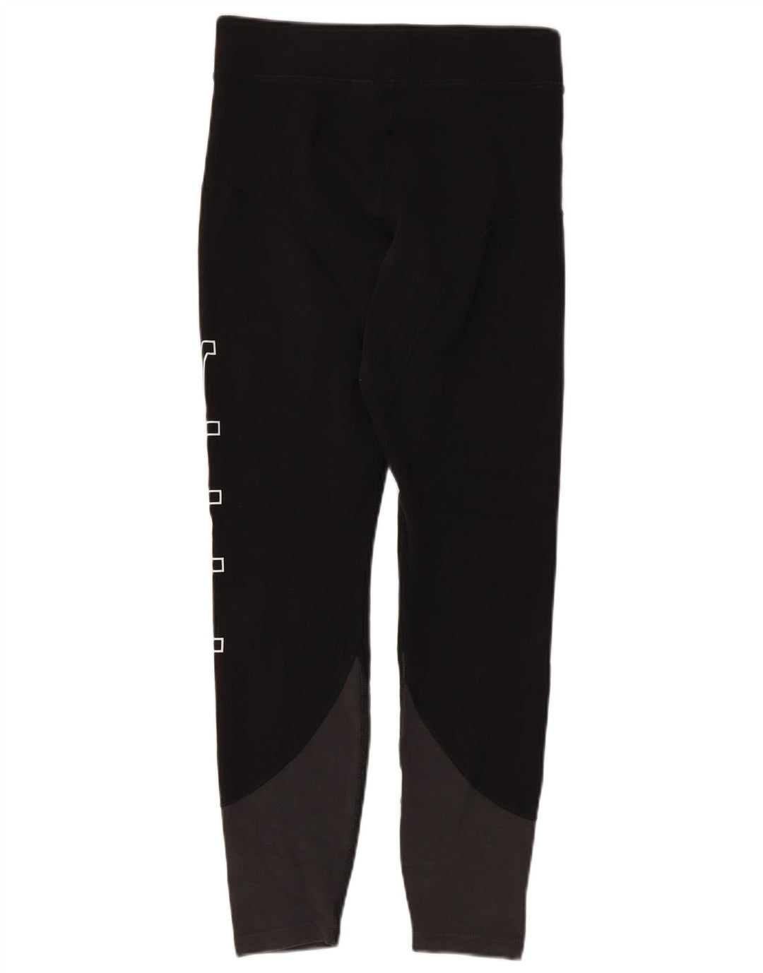 Nike Dame Grafiske Leggings UK 12 Medium Sort Colourblock Bomuld