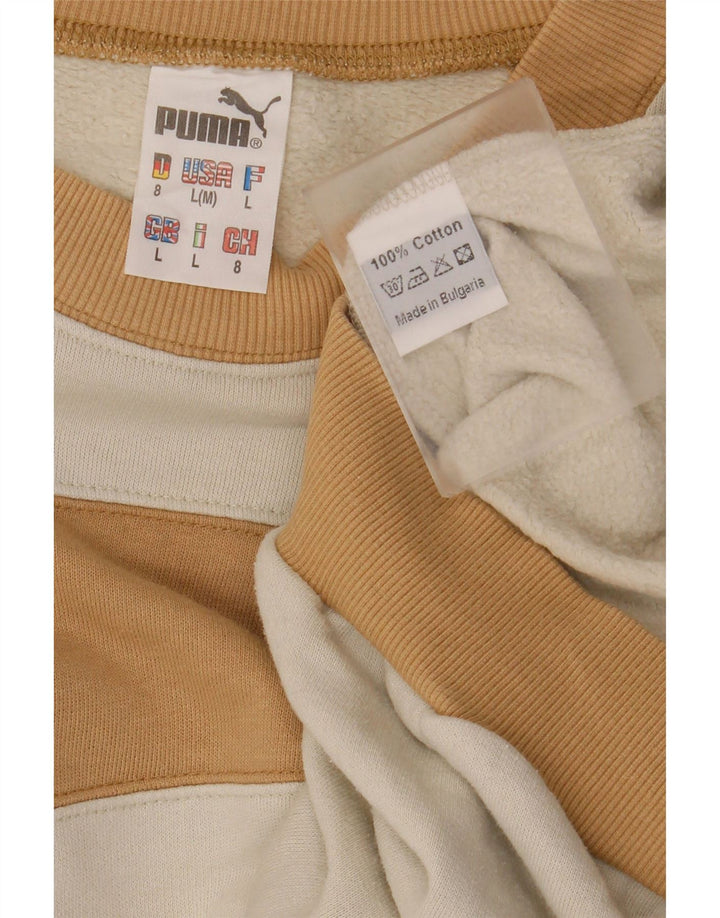 PUMA Sweatshirt-trøje til mænd Large White Colourblock Bomuld