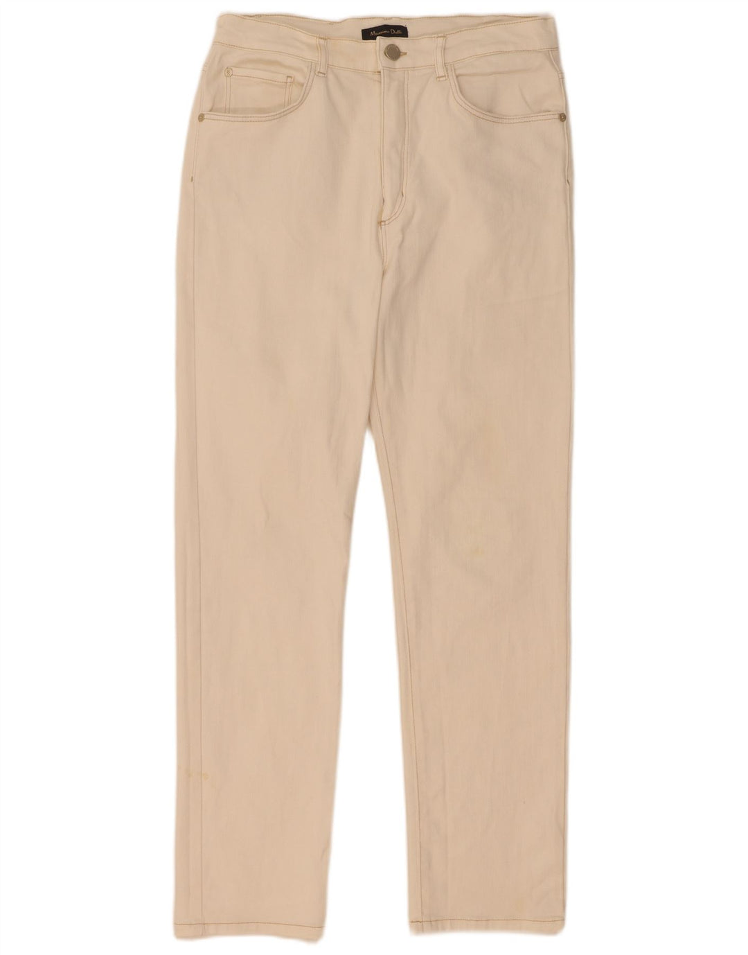 Massimo Dutti Dame Straight Jeans EU 40 Medium W30 L29 Off White Bomuld