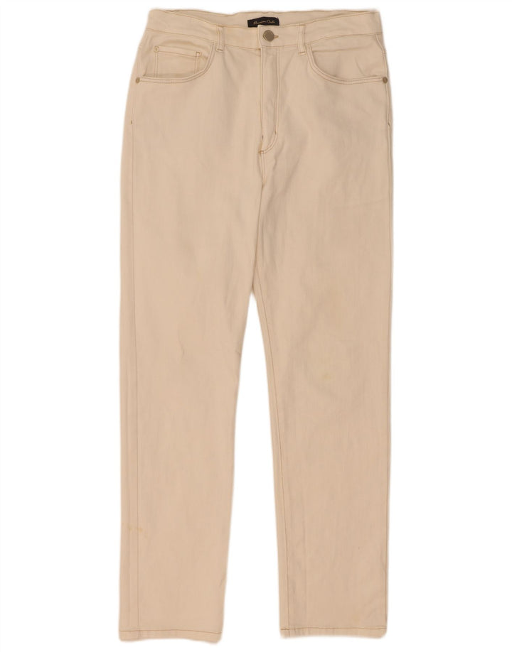 Massimo Dutti Dame Straight Jeans EU 40 Medium W30 L29 Off White Bomuld