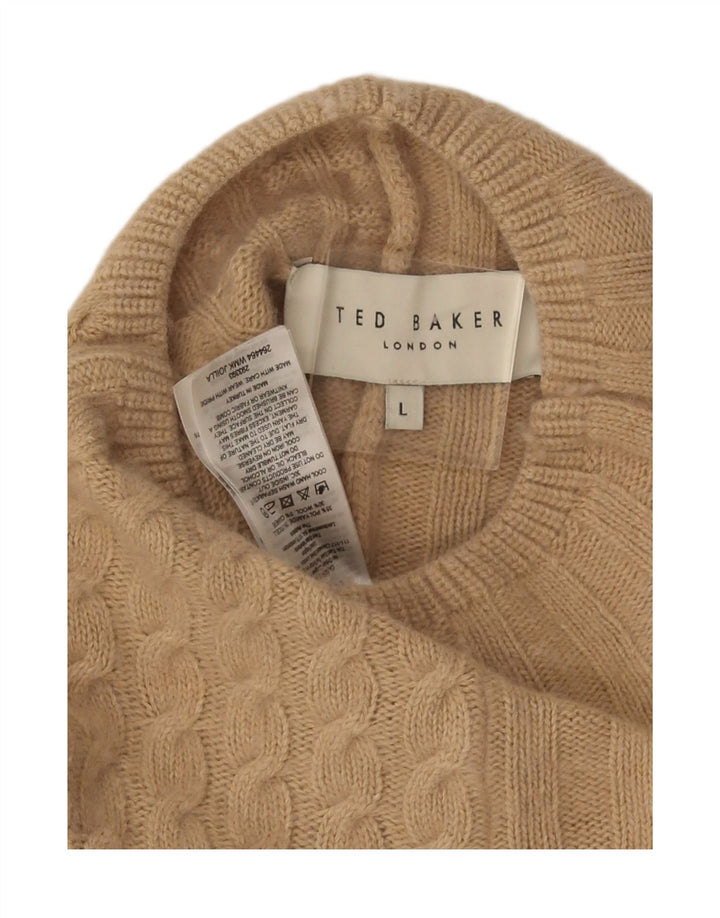 Ted Baker Dame Poncho Jumper UK 16 Stor Beige Polyamid