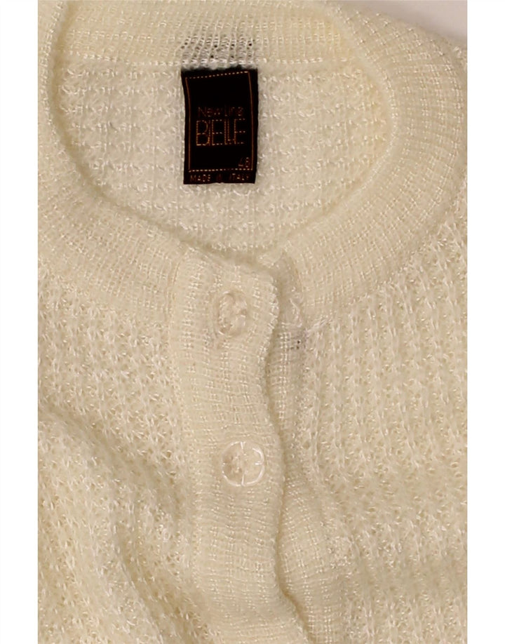 VINTAGE Womens Cardigan Sweater IT 48 XL Off White Acrylic Vintage Vintage and Second-Hand Vintage from Messina Hembry 