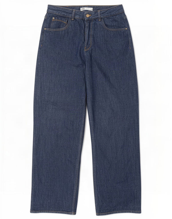 Zara Dame Straight Jeans EU 40 Medium W30 L28 Blå Bomuld