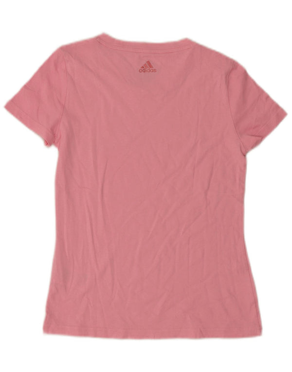 Adidas Girls Graphic T-Shirt Top 13-14 Years Pink Cotton