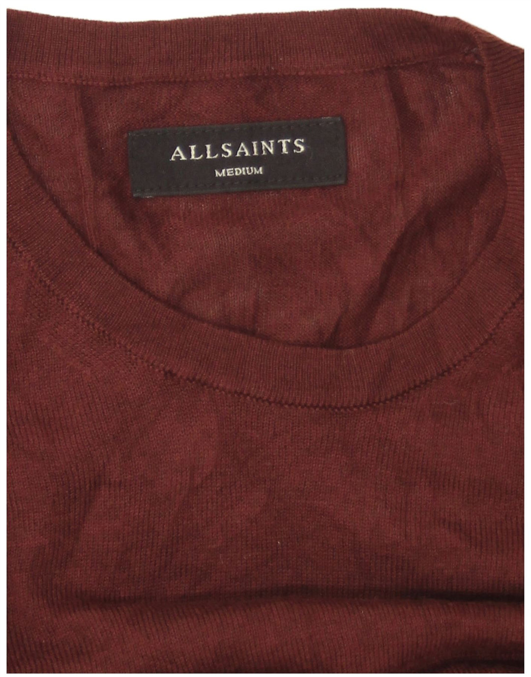 All Saints Herre Boat Neck Jumper Sweater Medium Brun