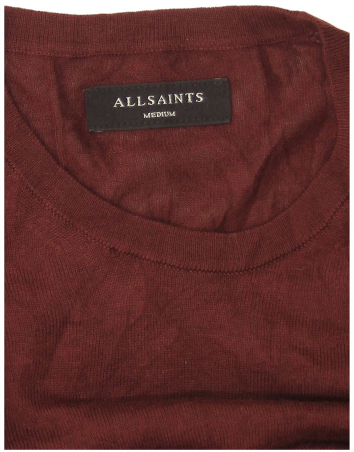 All Saints Herre Boat Neck Jumper Sweater Medium Brun