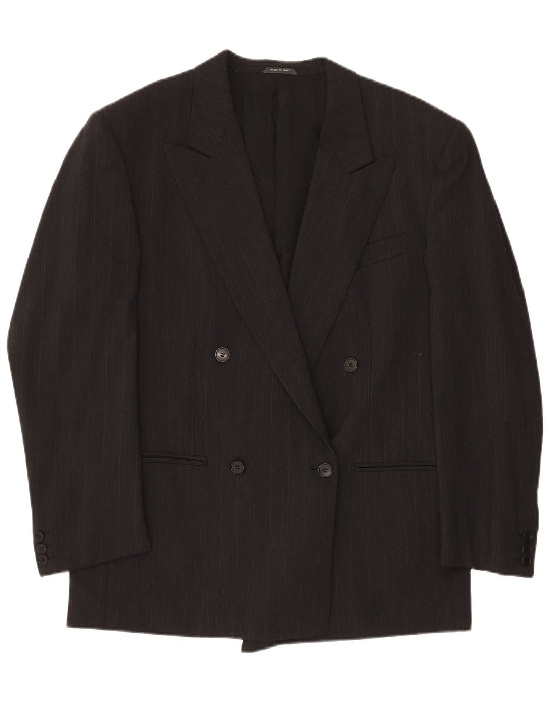 MISSONI Herre Uomo Double Breasted Blazer Jacket IT 50 Stor Grå Nålestribe