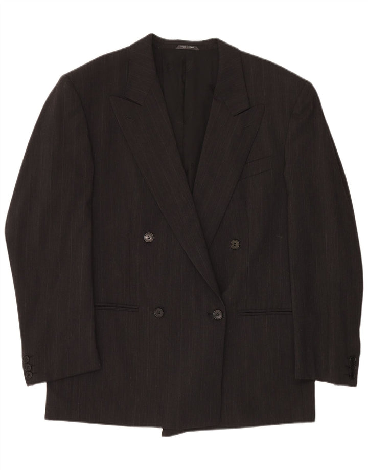 MISSONI Herre Uomo Double Breasted Blazer Jacket IT 50 Stor Grå Nålestribe