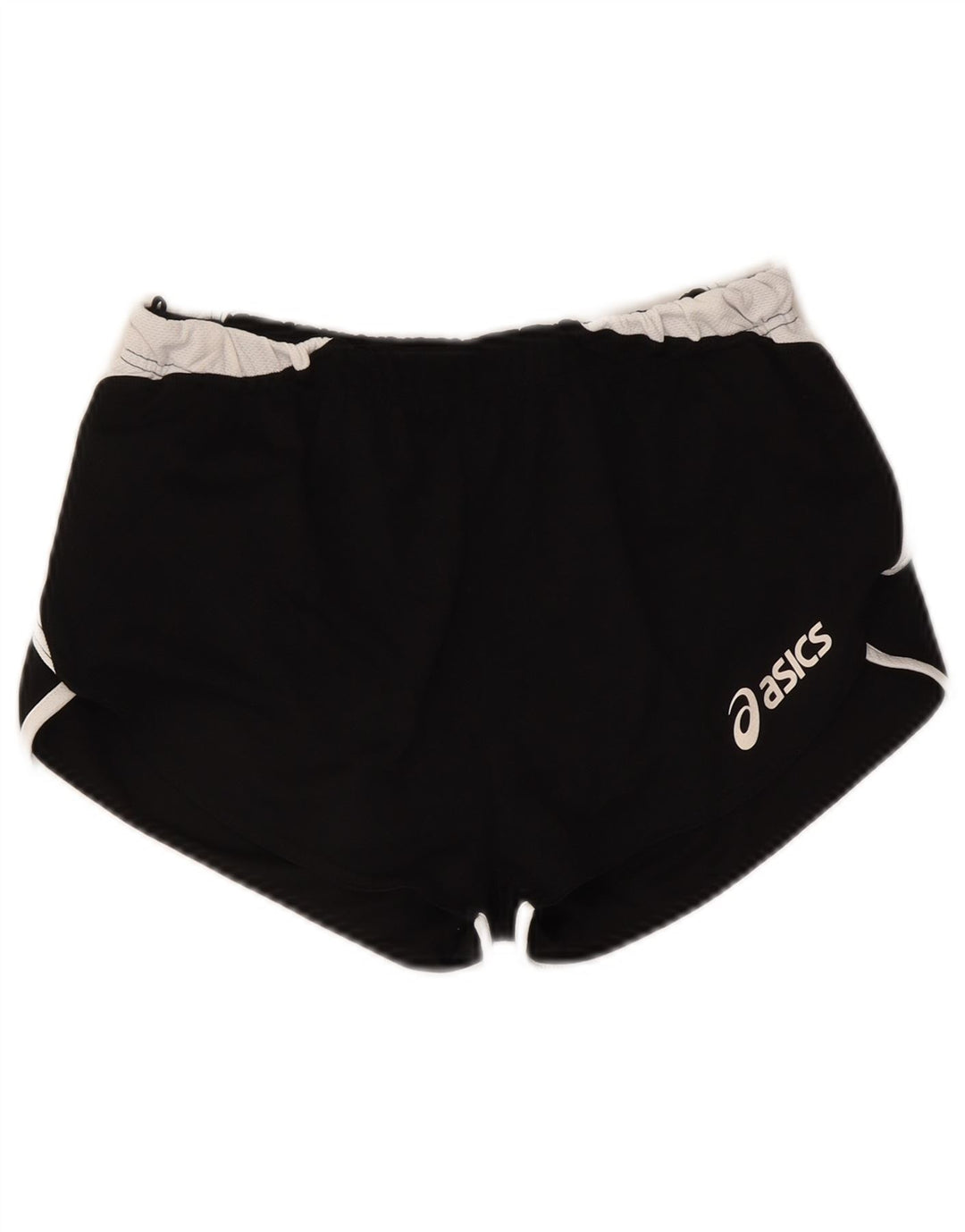Asics Womens Graphic Sports Shorts UK 10 Small Black Colourblock Polyester