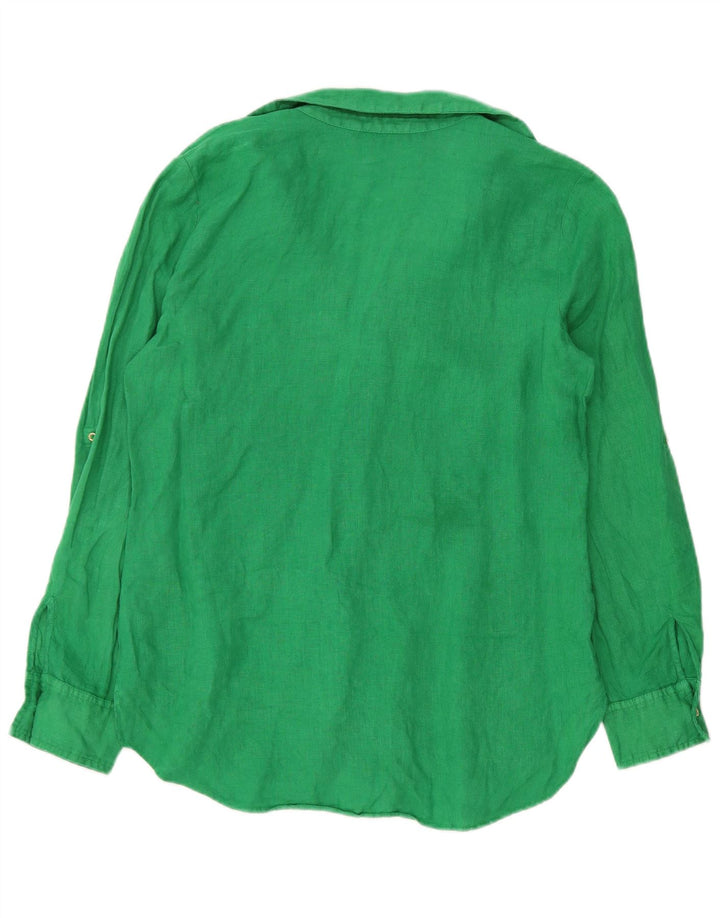 Zara Dameskjorte UK 14 Medium Green Linen