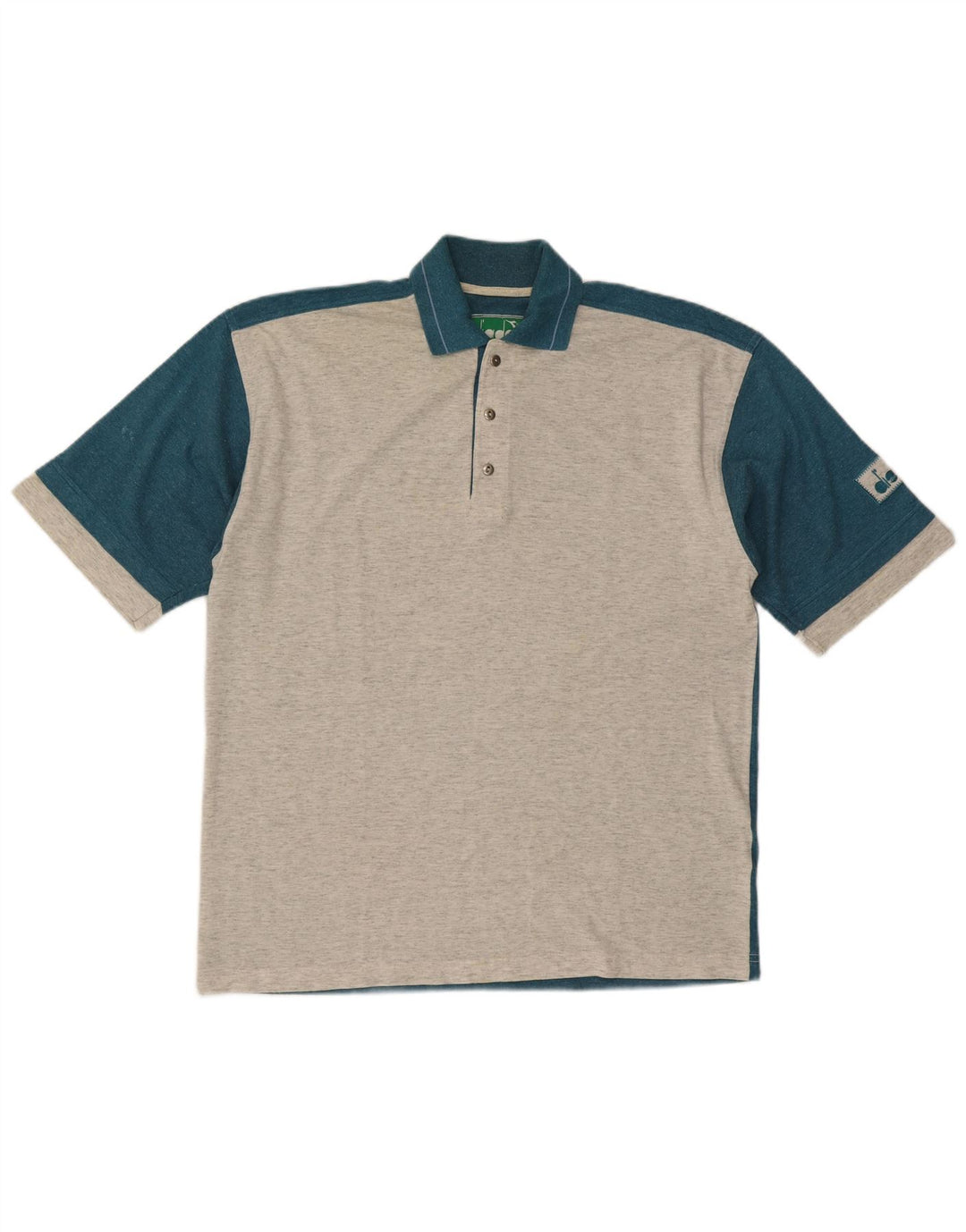 Diadora herre poloshirt, stor grå farveblok bomuld