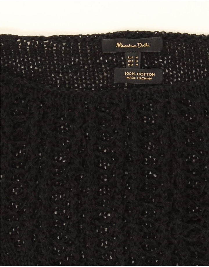 Massimo Dutti Dame Oversized Boat Neck Jumper Sweater UK 14 Medium Sort
