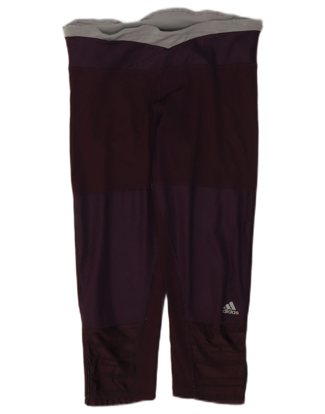 Adidas Dame Capri Leggings UK 8/10 Small Purple Colourblock Polyester
