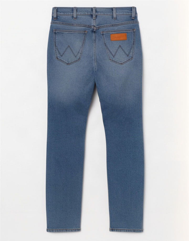 Wrangler Herre Larston Slim Jeans W28 L32 Blå Bomuld