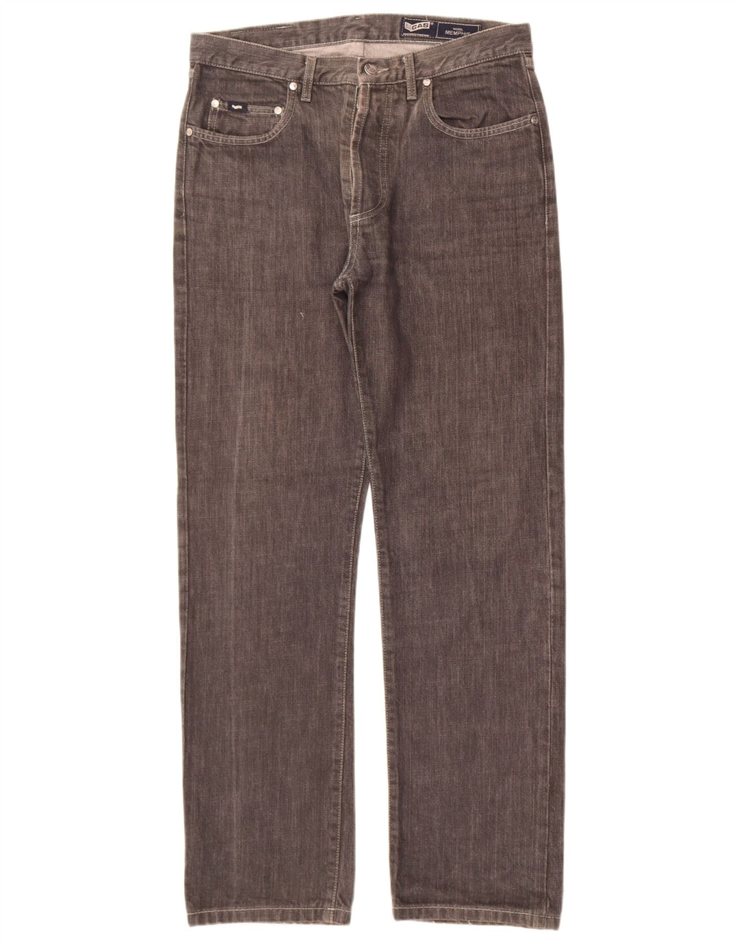 Gas Herre Memphis Straight Jeans W33 L30 Grå Bomuld