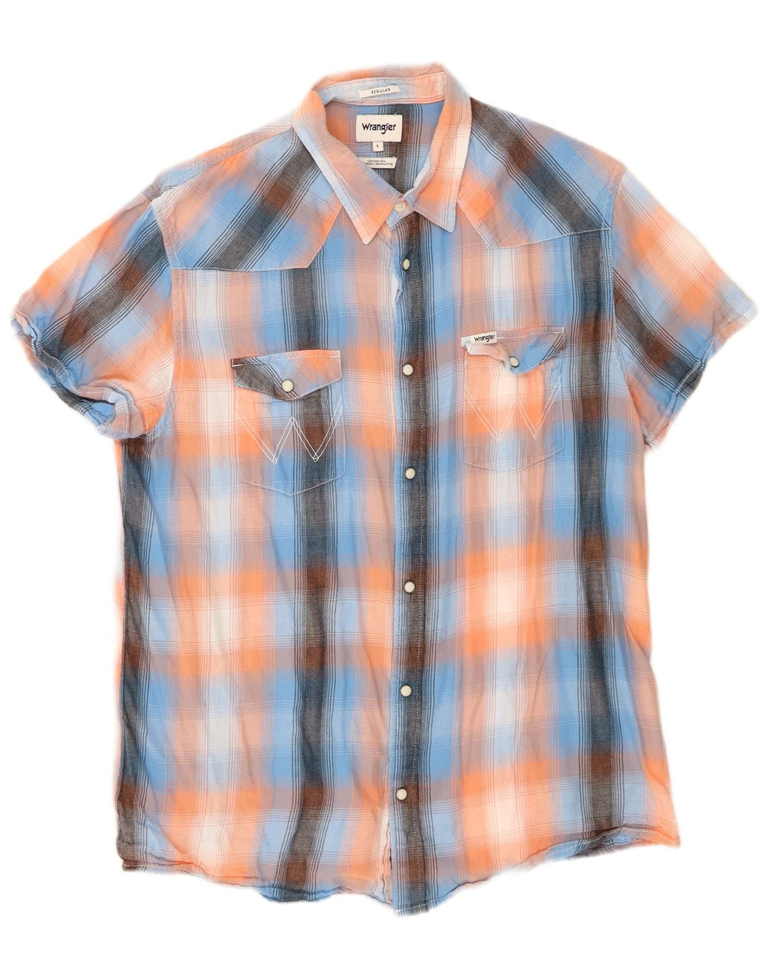 Wrangler Herre Regular Fit skjorte Stor flerfarvet ternet bomuld