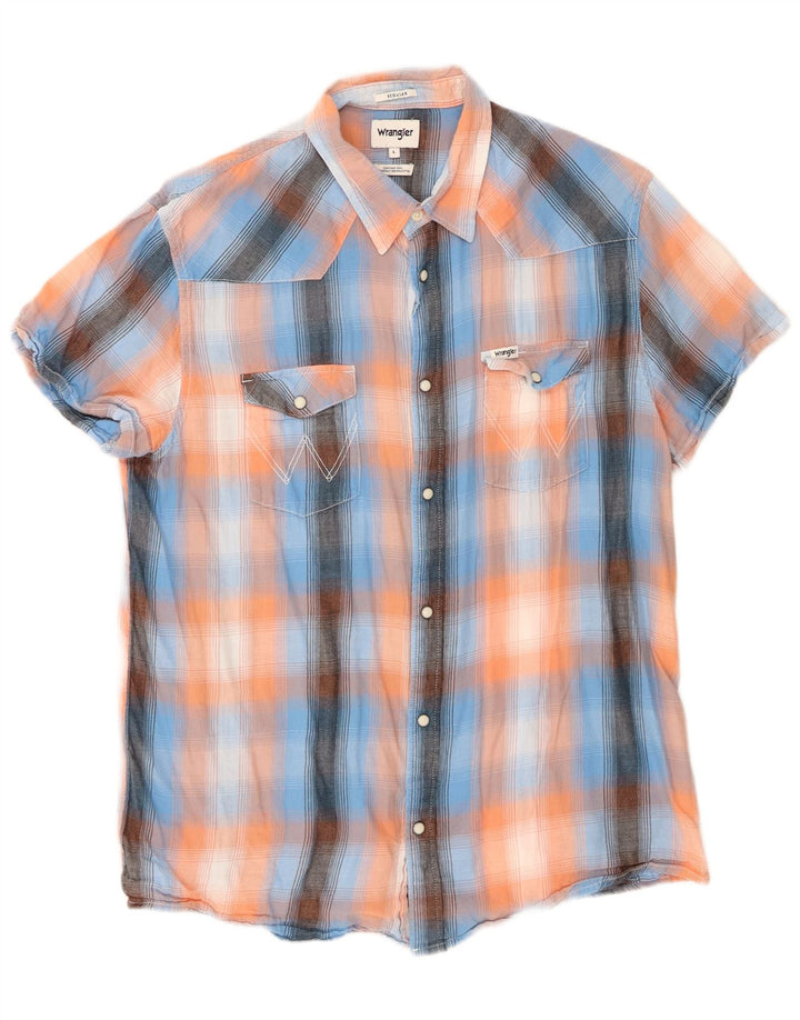 Wrangler Herre Regular Fit skjorte Stor flerfarvet ternet bomuld