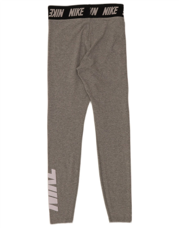 Nike Dame Grafiske Leggings UK 10 Small Grey Bomuld