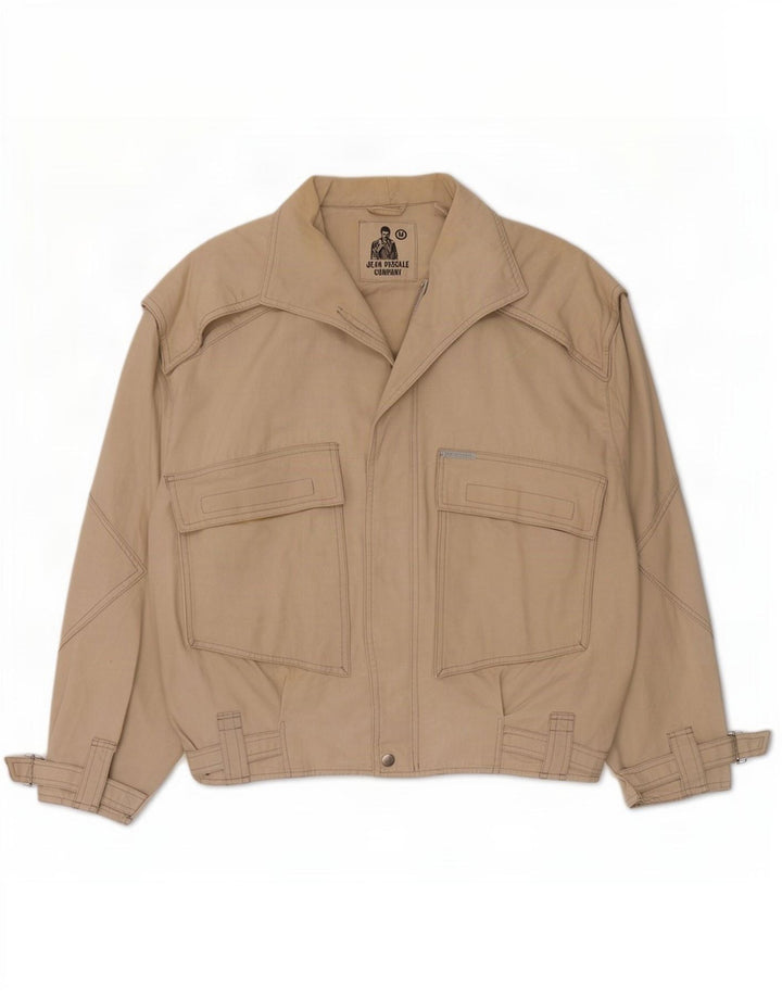 Jean Pascale Herre Loose Fit Utility Jacket UK 38 Medium Beige Classic