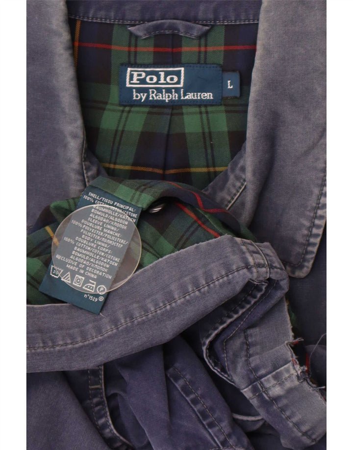 Polo Ralph Lauren Herre Bomber Jacket UK 40 Large Blue Cotton