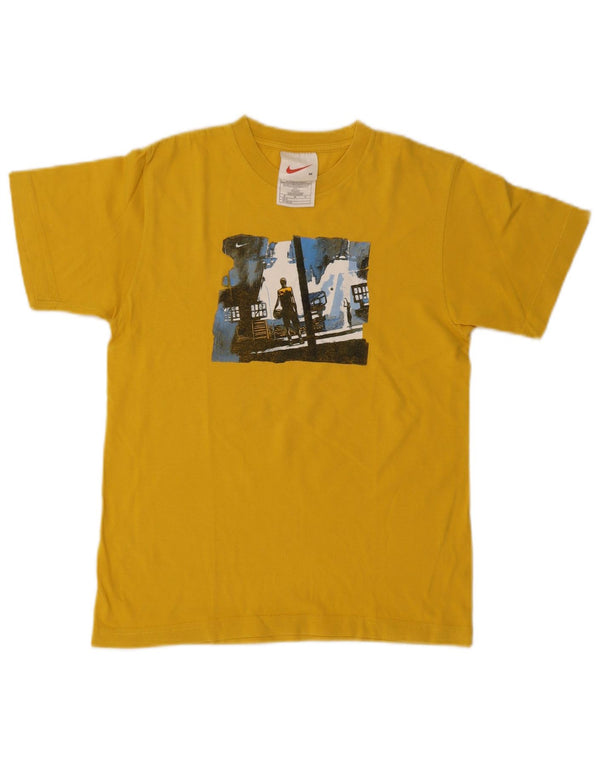 Nike drenge grafisk t-shirt top 10-11 år medium gul bomuld