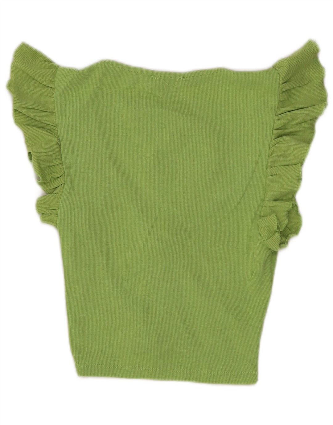 Zara Womens Crop Bluse Top UK 8 Small Green