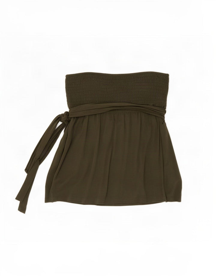 Benetton Dame Stropløs Top UK 6 XS Khaki