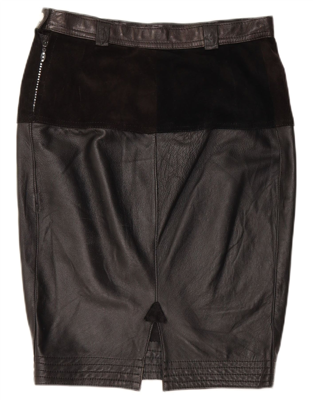 VINTAGE Lædernederdel til kvinder Medium W28 Sort