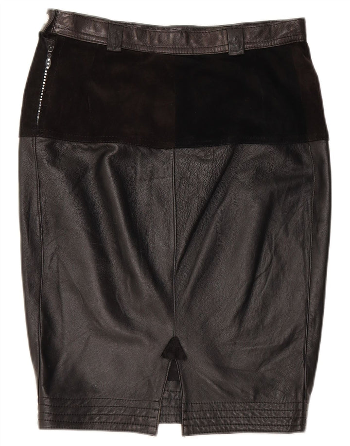 VINTAGE Lædernederdel til kvinder Medium W28 Sort