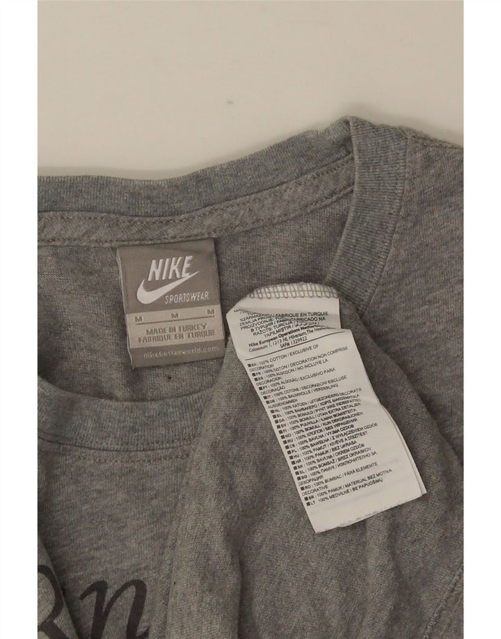 NIKE Grafisk T-shirt til mænd, mellemgrå bomuld