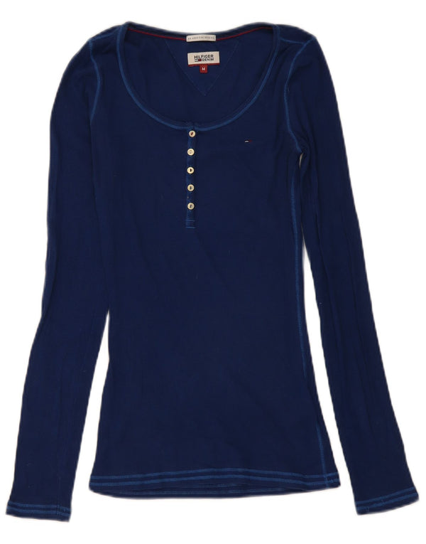 Tommy Hilfiger Dame Top Langærmet UK 12 Medium Navy Blue