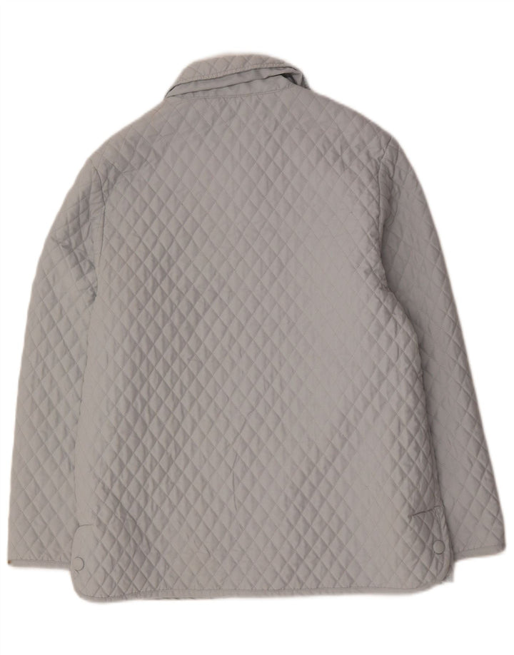 BRUGI Womens Quilted Jacket IT 46 Large Grey Polyester Vintage Brugi and Second-Hand Brugi from Messina Hembry 