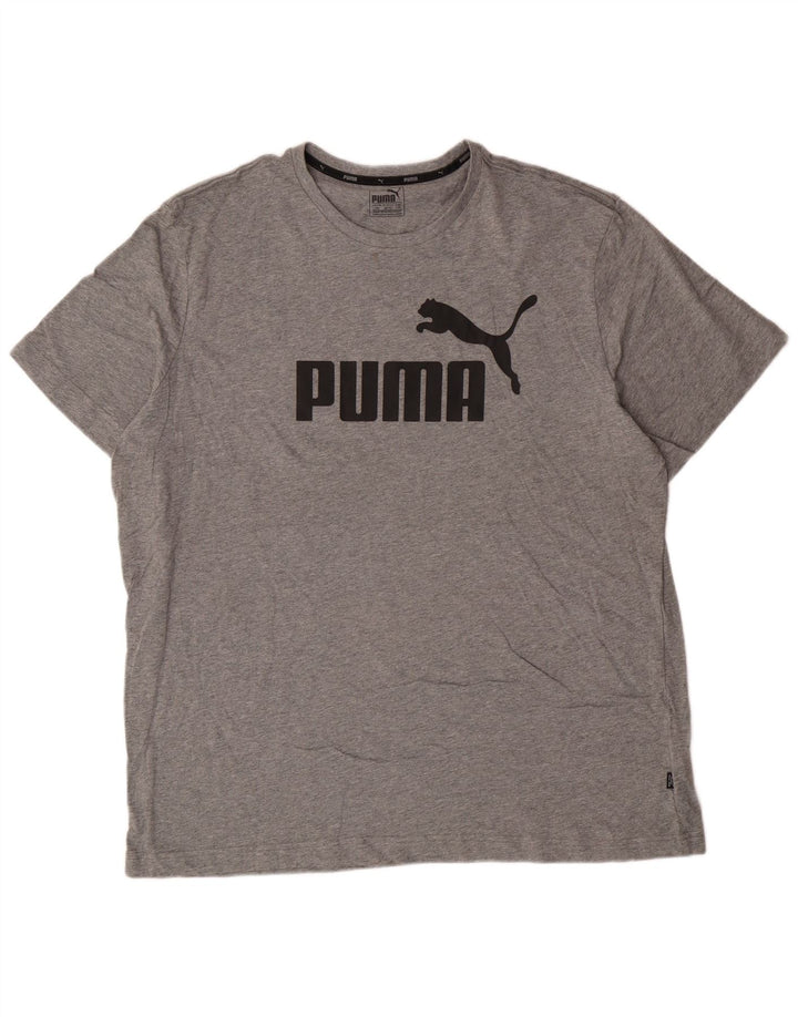 Puma Herre Grafisk T-Shirt Top 2XL Grå Bomuld