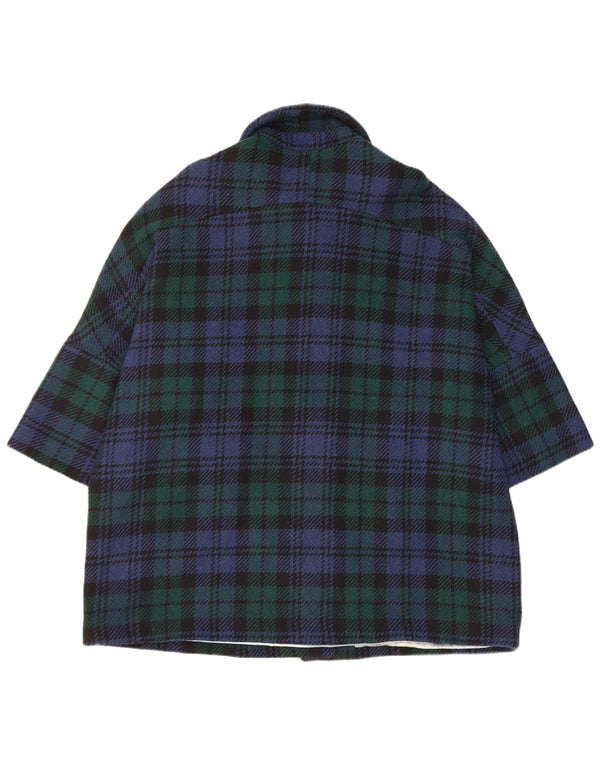 Vintage overfrakke til kvinder UK 18 XL Navy Blue Check