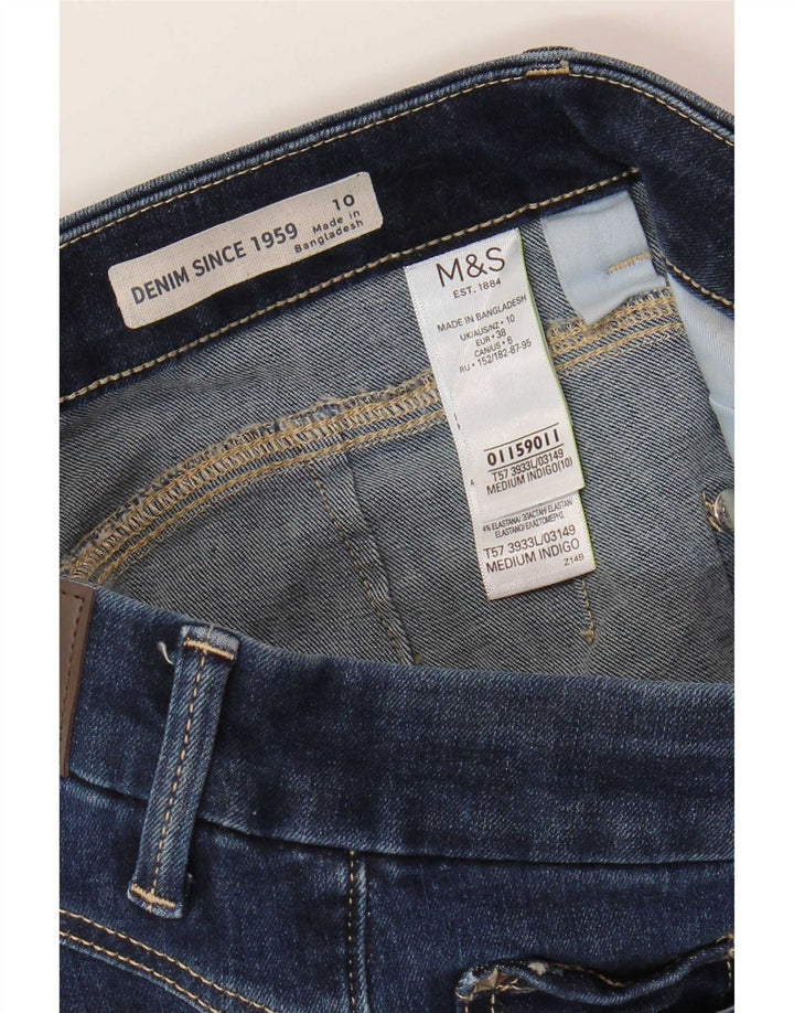 Marks & Spencer Dame Bermuda Denim Shorts UK 10 Small W28 Navy Blue