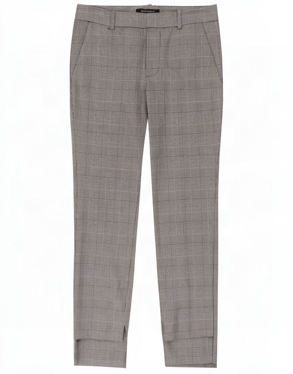 Zara Womens Slim Suit Trousers EU 36 XS W26 L28 Grey Plaid Polyester