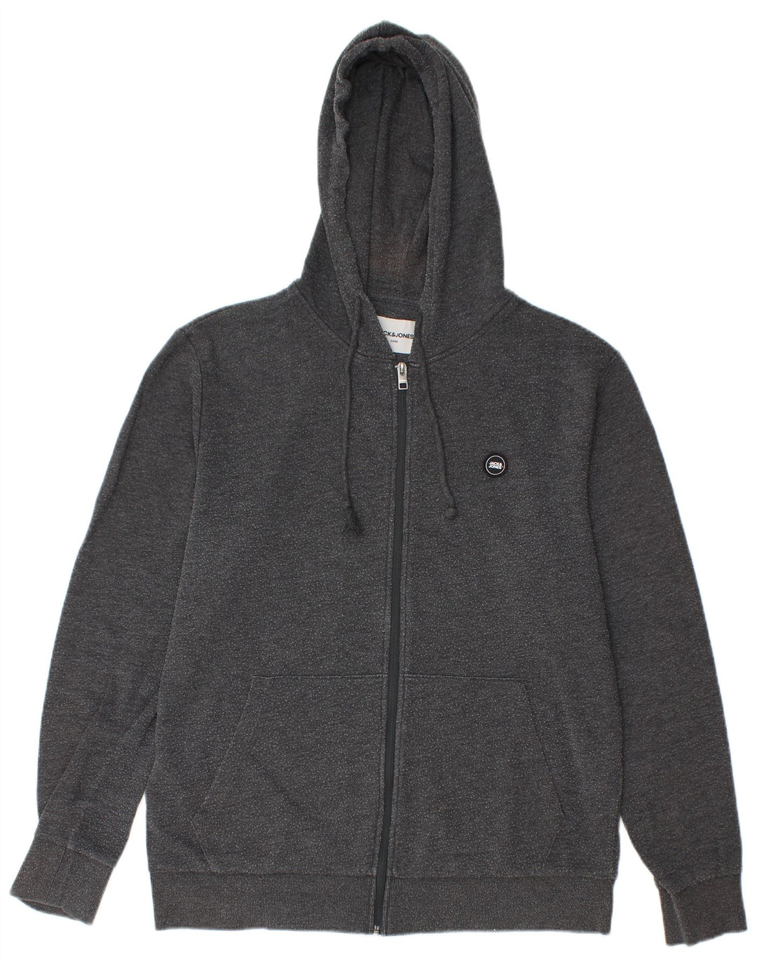 Jack & Jones Herre hættetrøje med lynlås XL Grå bomuld