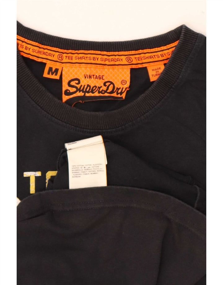 Superdry Herre grafisk T-shirt Top Medium Sort Bomuld