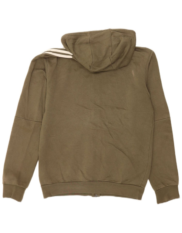 Adidas Herre grafisk hættetrøje med lynlås XS Khaki Bomuld