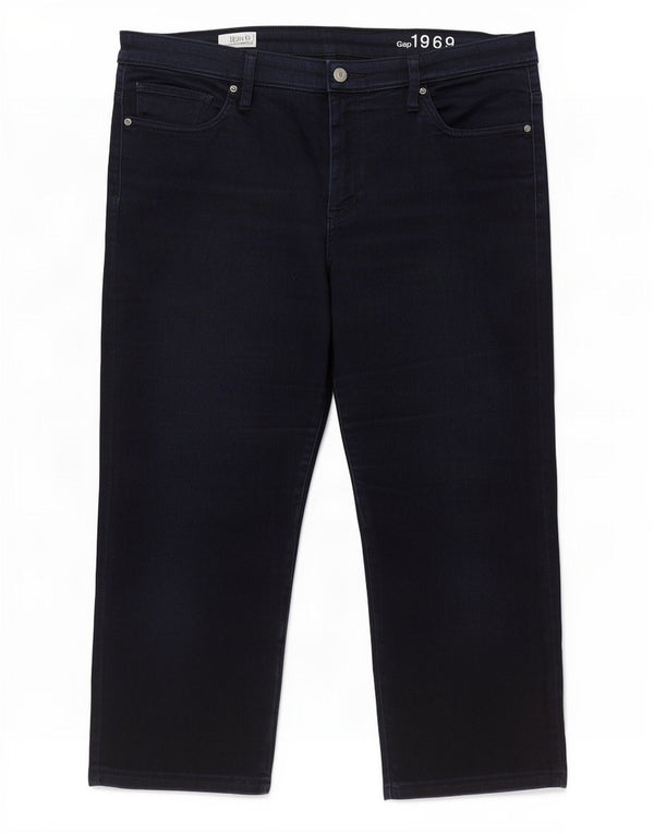 Gap Dame Højtliggende Straight Jeans W36 L26 Marineblå Bomuld