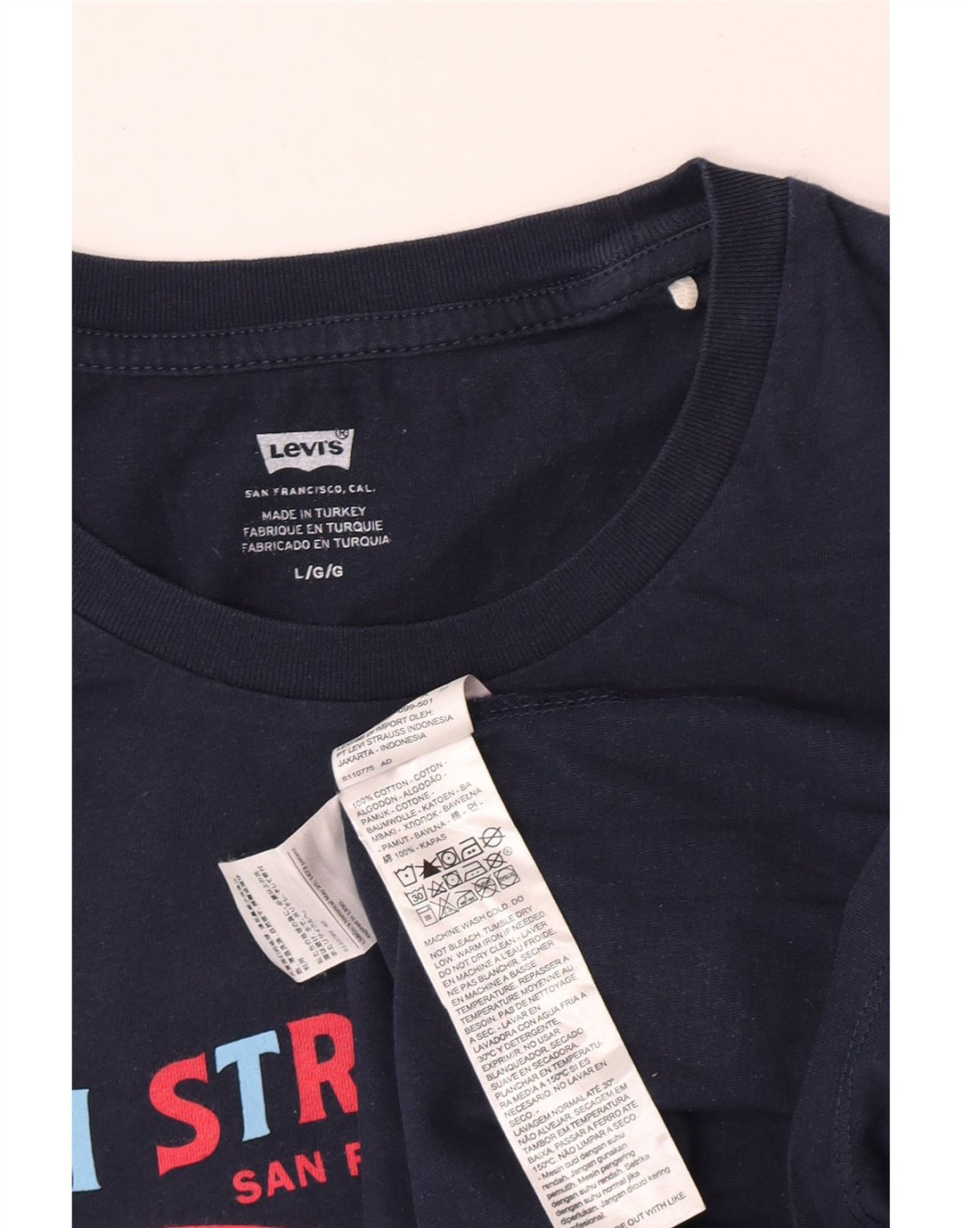 Levi's Herre grafisk T-shirt Top Stor marineblå bomuld
