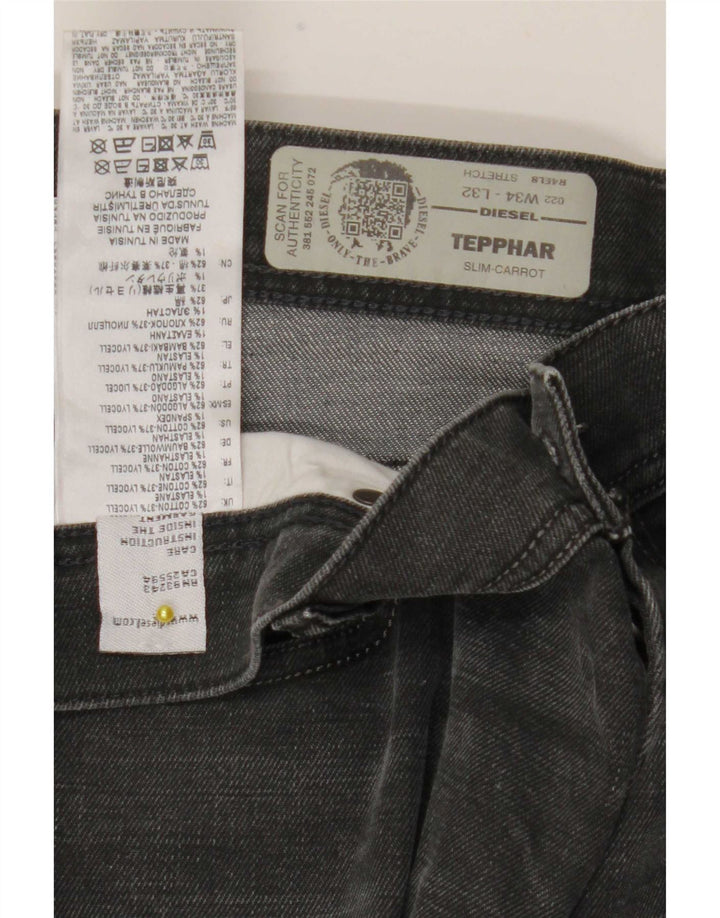 Diesel Herre Tepphar Carrot Slim Jeans W34 L32 Grå Bomuld