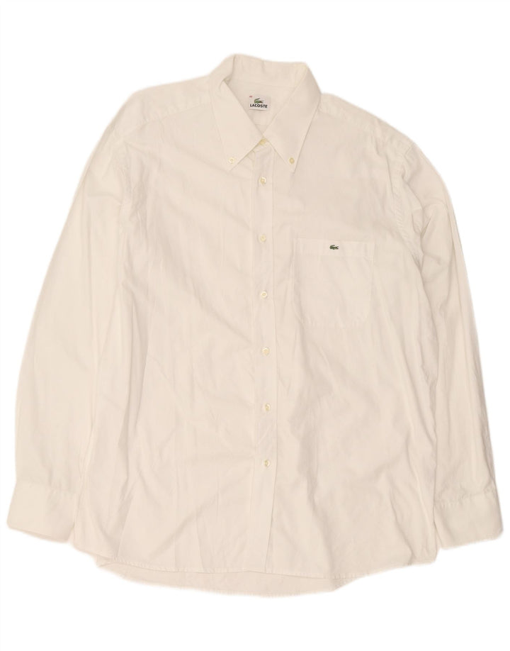 Lacoste Herre Regular Fit Skjorte Størrelse 46 2XL Hvid Bomuld