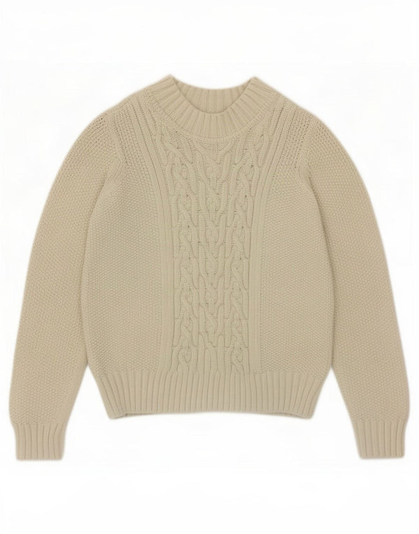 Marks & Spencer Dame Boat Neck Jumper Sweater UK 10 Small Off White