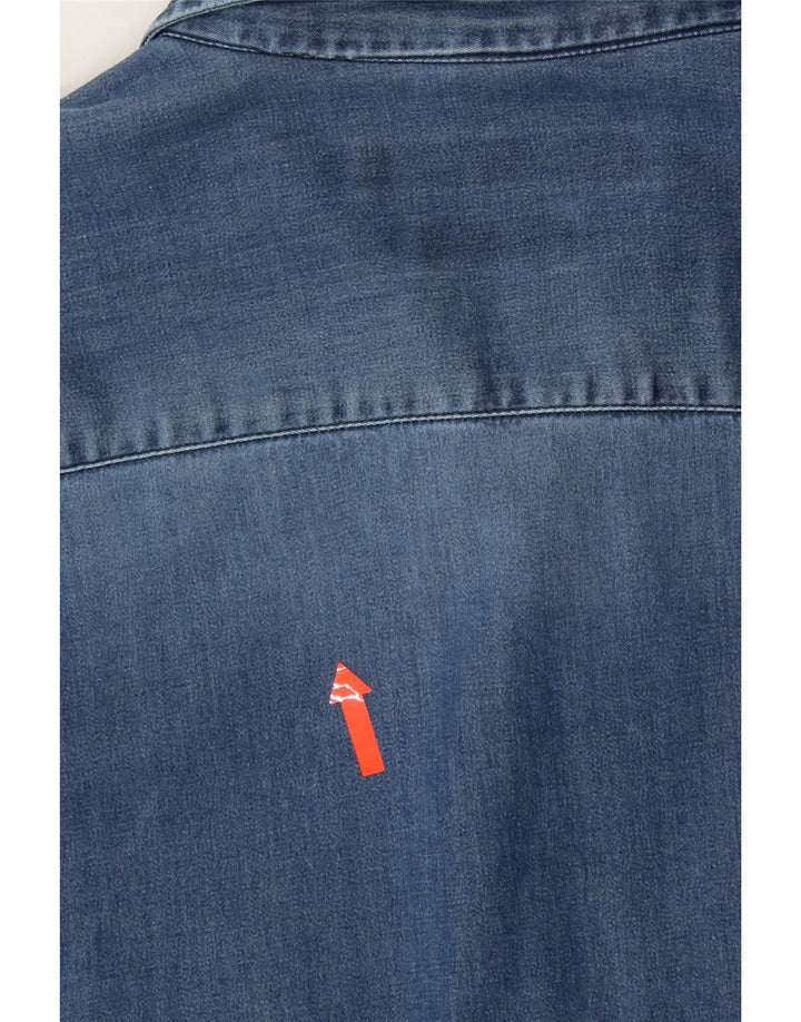 LIU JO Mens Slim Fit Shirt XL Blue Lyocell Vintage Liu Jo and Second-Hand Liu Jo from Messina Hembry 