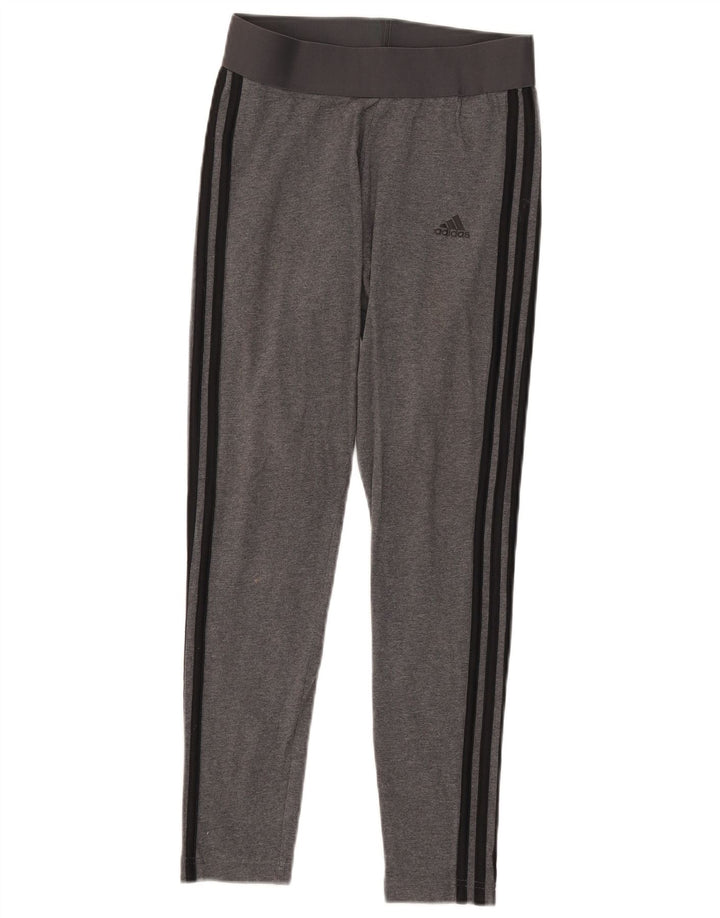 ADIDAS Dame Leggings UK 8/10 Small Grey Bomuld