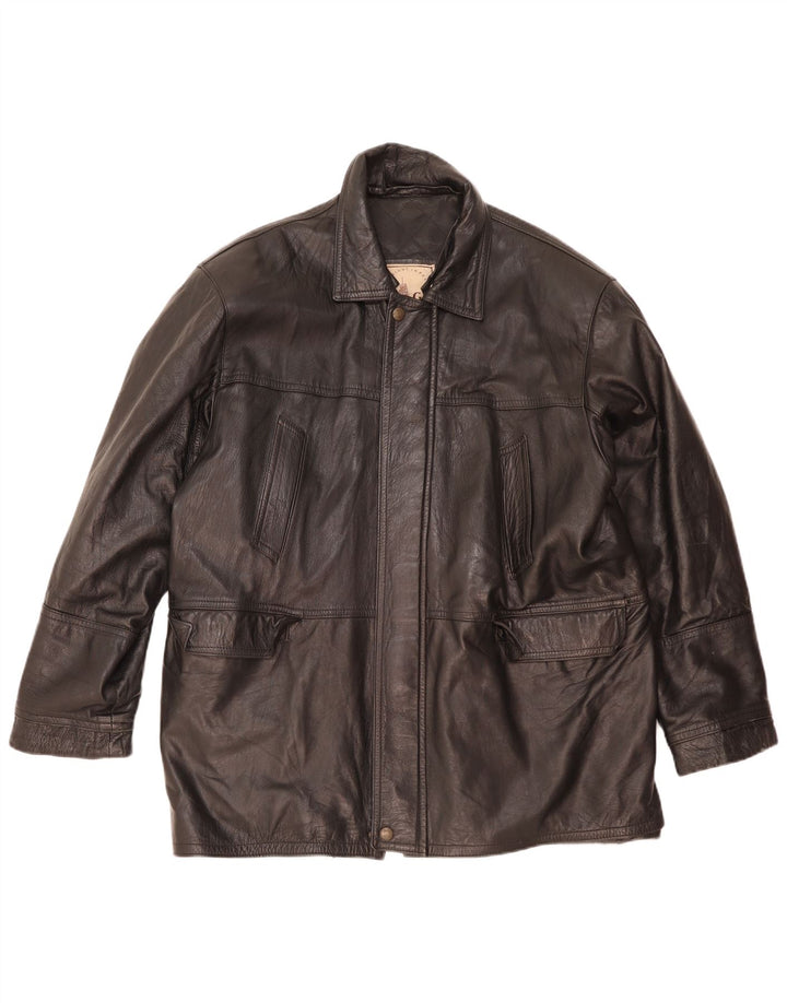 Gianfranco Ferre Herre Læderjakke UK 42 XL Sort Læder