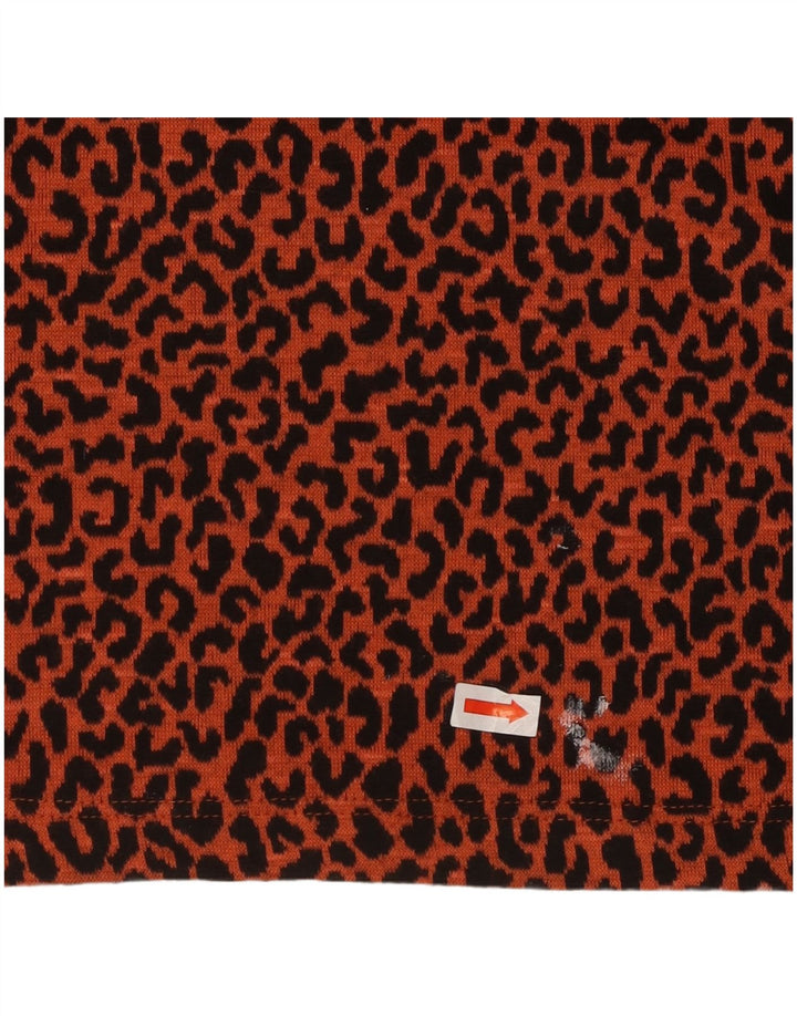 WHISTLES Dame Top Langærmet UK 12 Medium Orange Animal Print